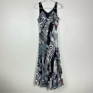 Animal Print Chiffon Maxi Dress NWT Medium M